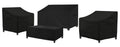 Siruiton Patio Furniture Cover Set ,Fit For 4 Pieces Patio Outdoor Rattan, Wicker Chair Conversation Furniture Sets,600D Heavy Duty Durable And Water Resistant Fabric (Black)