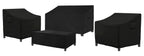 Siruiton Patio Furniture Cover Set ,Fit For 4 Pieces Patio Outdoor Rattan, Wicker Chair Conversation Furniture Sets,600D Heavy Duty Durable And Water Resistant Fabric (Black)