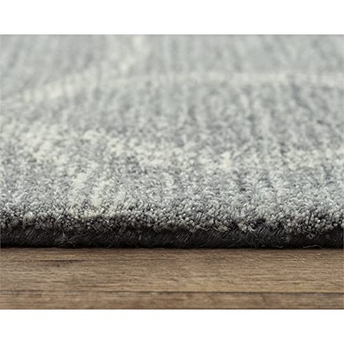 Peace 7'9" X 9'9" Geometric Gray/Gray Hand-Tufted Area Rug