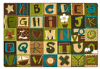 Carpets For Kids 11726 Toddler Alphabet Blocks - Nature 6 Ft. X 9 Ft. Rectangle Carpet