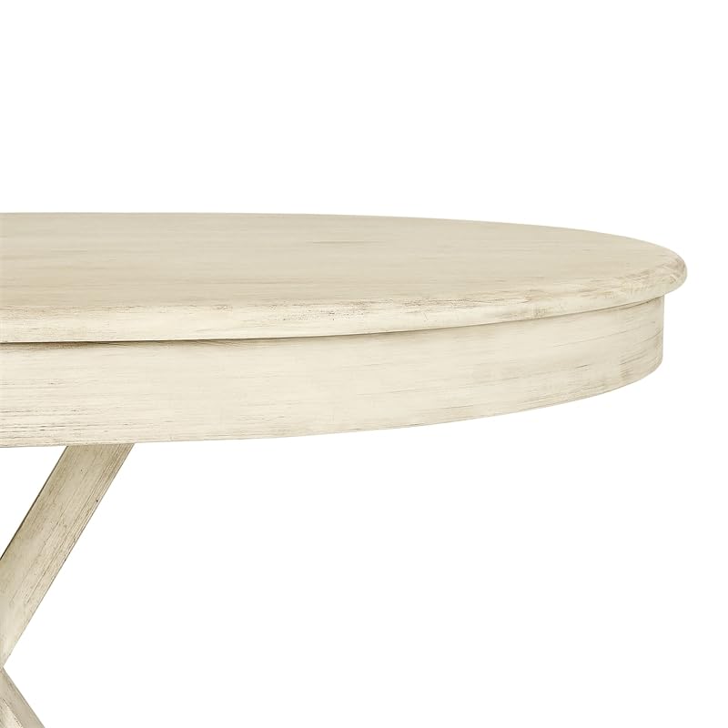 Kosas Home Gerald 47&Quot; Oval Solid Pine Wood Dining Table In Sunbleached Ivory