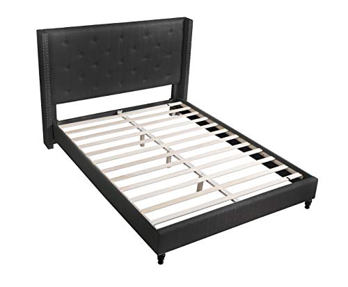 Best Master Furniture Vero Tufted Wingback Platform Bed, Cal King Black
