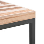 vidaXL Industrial Style Coffee Table, Low Profile, Constructed from Solid Paulownia Wood and Powder-Coated Steel, Perfect for Living Room - Beige 19.7x19.7x13