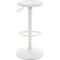 Brage Living Adjustable Bar Stool, Swivel Round Metal Airlift Barstool, Backless Counter Height Bar Chair For Kitchen Dining Room Pub Cafe, 1 Pc (White)
