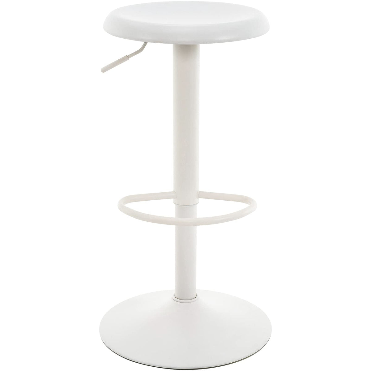 Brage Living Adjustable Bar Stool, Swivel Round Metal Airlift Barstool, Backless Counter Height Bar Chair For Kitchen Dining Room Pub Cafe, 1 Pc (White)