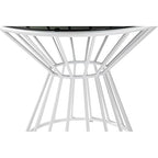 Pangea Home Rose 5-Piece Modern Aluminum Frame Patio Dining Set in White