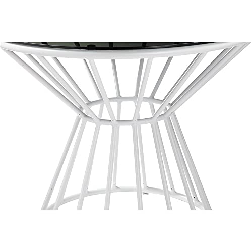 Pangea Home Rose 5-Piece Modern Aluminum Frame Patio Dining Set in White