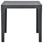 vidaXL Outdoor Furniture - Weather-Resistant Plastic Patio Table and 2 Benches, Anthracite
