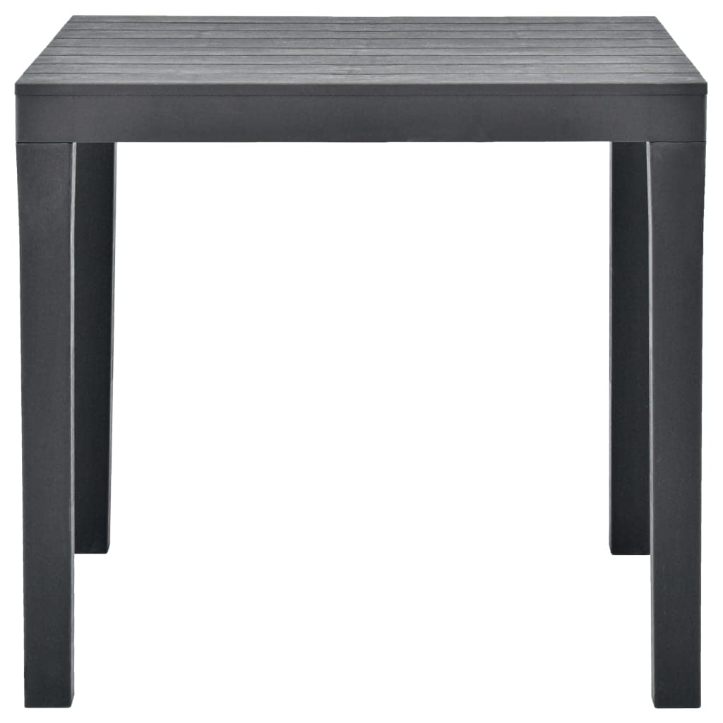 vidaXL Outdoor Furniture - Weather-Resistant Plastic Patio Table and 2 Benches, Anthracite