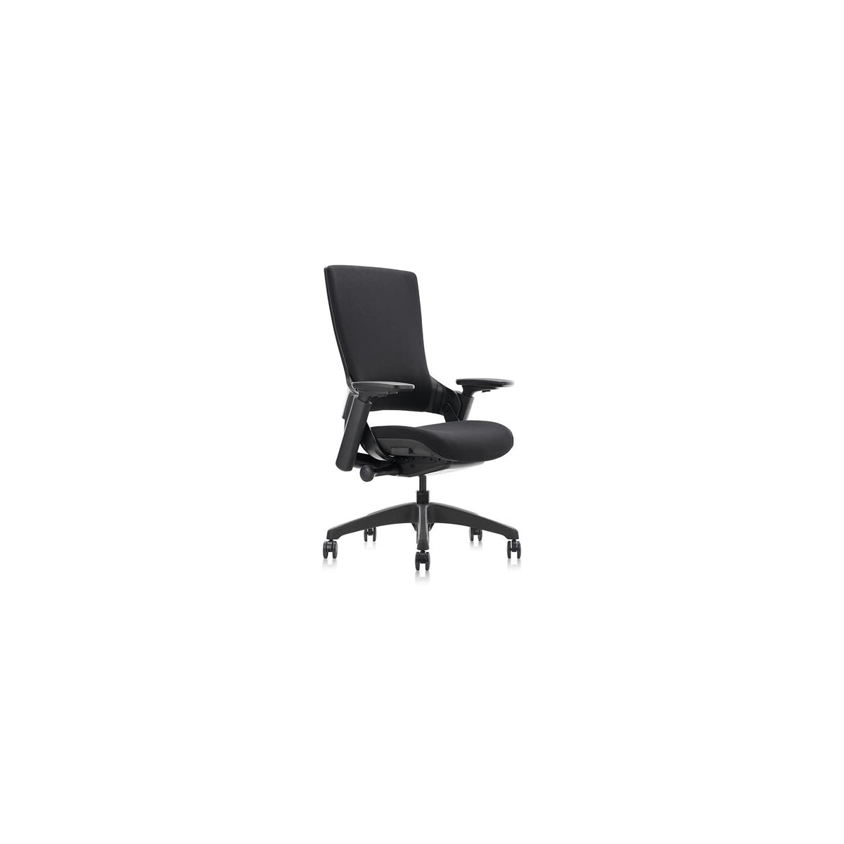 Lilola Home Harper Black Fabric Office Chair with 3D Adjustable Armrest