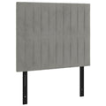 Vidaxl Velvet Headboards 2 Pcs Set In Light Gray- Classic Design, Durable Material With Comfortable Foam Filling- Dimensions 39.4"X2"X30.7"/34.6"