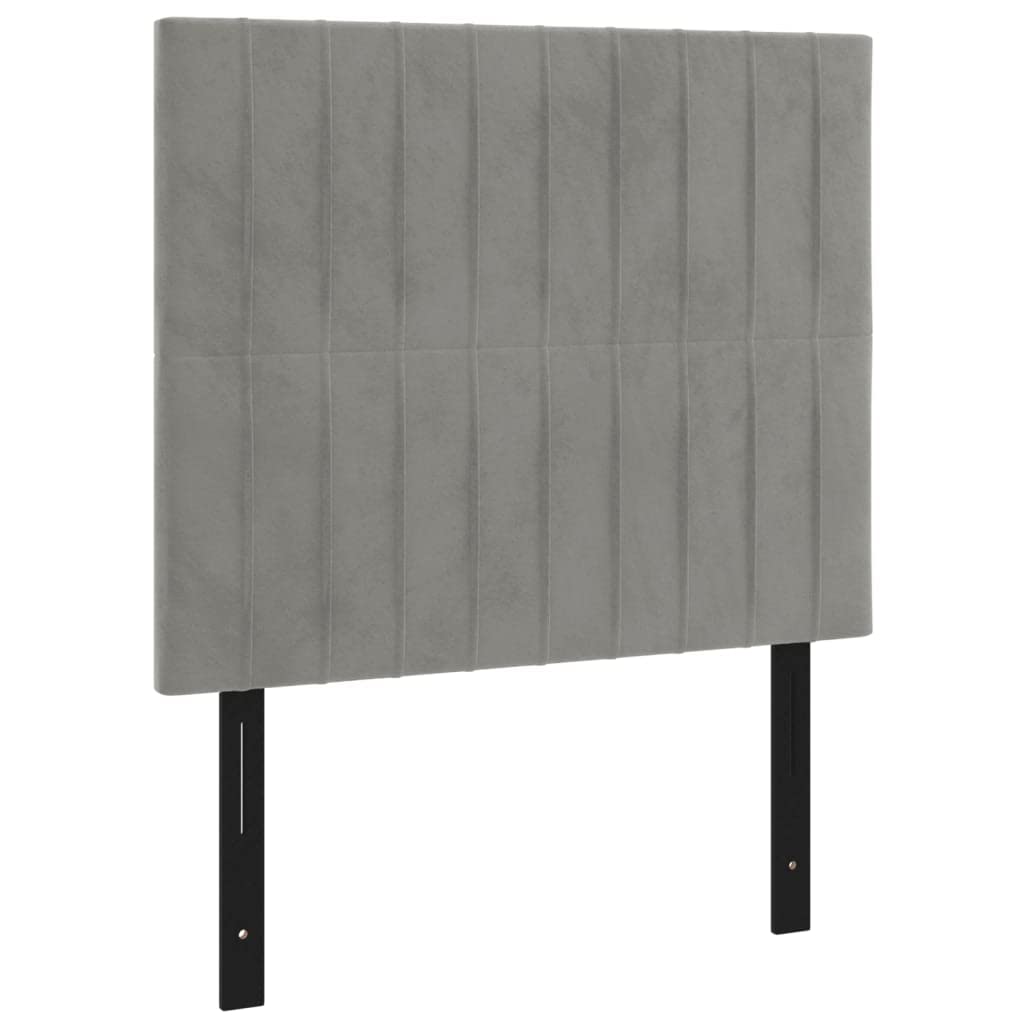 Vidaxl Velvet Headboards 2 Pcs Set In Light Gray- Classic Design, Durable Material With Comfortable Foam Filling- Dimensions 39.4"X2"X30.7"/34.6"