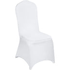 Vevor 150 Pcs White Chair Covers Polyester Spandex Chair Cover Stretch Slipcovers For Wedding Party Dining Banquet Flat-Front Chair Cover
