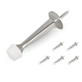Homotek 6 Pack Heavy Duty Solid Rigid Door Stop With Soft Rubber Tip, Zinc Die Cast Door Stopper Protect Wall & Door, Satin Nick