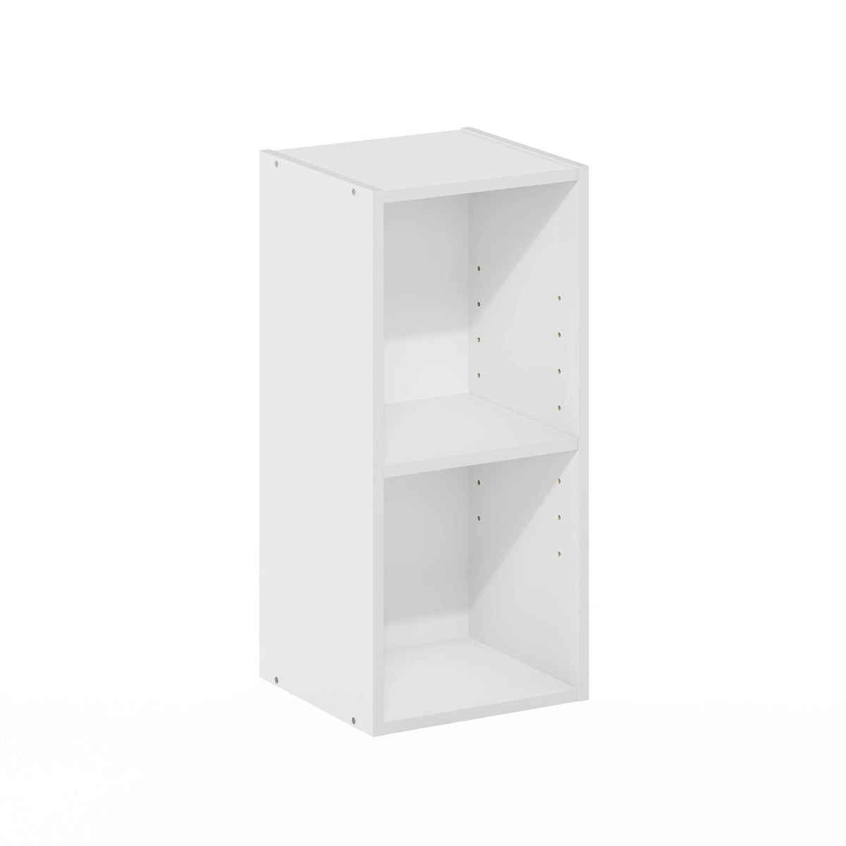 Furinno Fulda 2-Tier Space Saving Storage Shelf Bookcase, 10-Inch Width, White