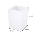 Niubee White Acrylic Pen Holder 4 Pack, Desktop Pencil Cup Stationery Organizer For Office Desk Accessory
