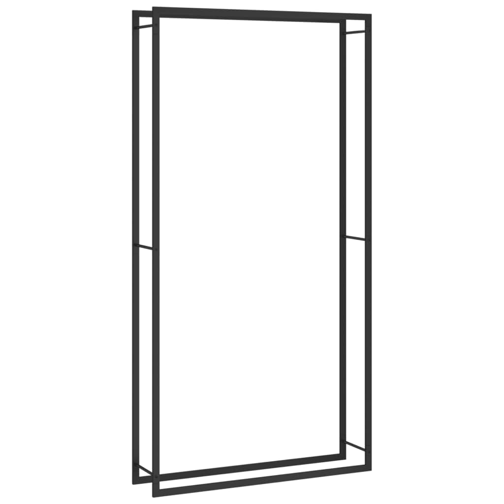 vidaXL Durable Steel Firewood Rack in Matt Black - Large Capacity Storing Solution for Your Logs, Ideal for Fireplaces and Log B
