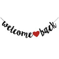 Welcome Back Banner Black Back to School Party Hanging Banner Welcome Back Garland for Welcome First Day of School Party Classro