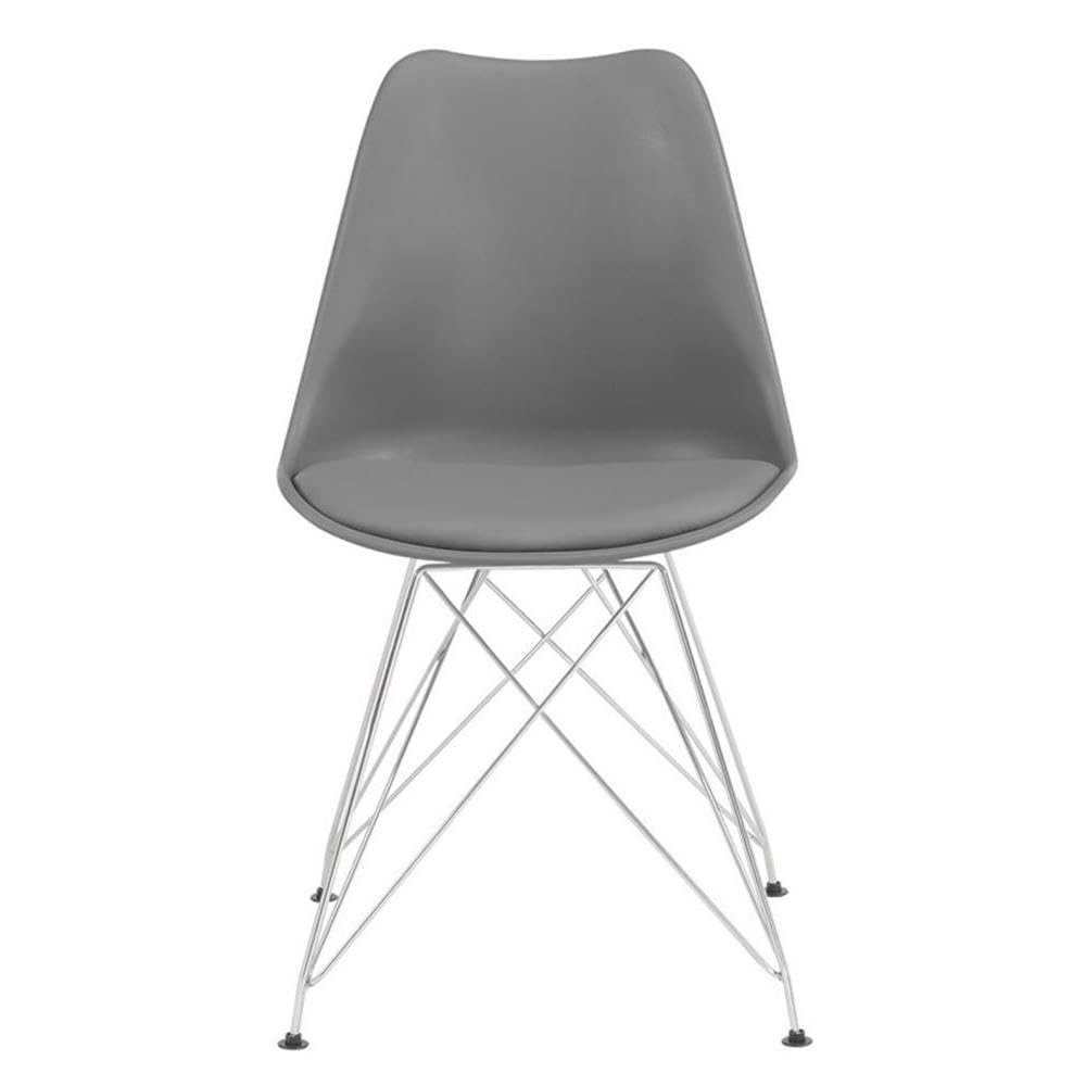 Coaster Home Furnishings Athena Upholstered Grey and Chrome (Set of 2) Side Chair (Model: 110262)