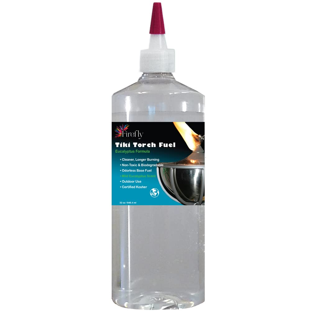 Fresh Scent Tiki Torch Fuel - Significantly Longer Burn - Odorless - Less Smoke - Gold Standard - 32 Ounces