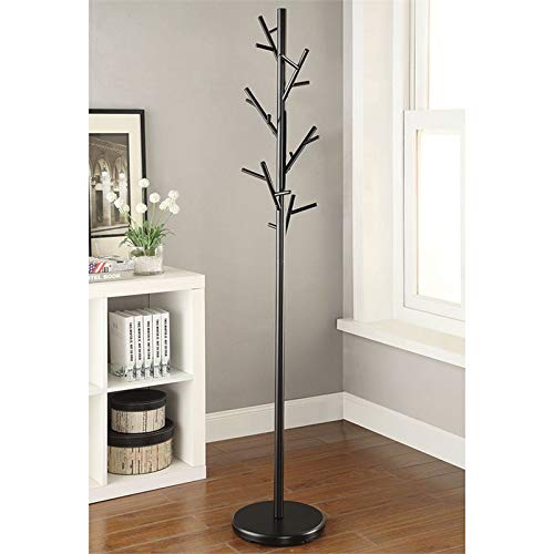 Coaster Home Furnishings 900897 18-Hook Coat Rack, 12" D x 12" W x 69.25" H, Black