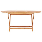 vidaXL Foldable Patio Dining Table, Indoor/Outdoor Use, Fine Sanded Teak Hard Wood, Weather-Resistant, Versatile Color Options, Easy Maintenance, 62.9"x31.4"x29.5"