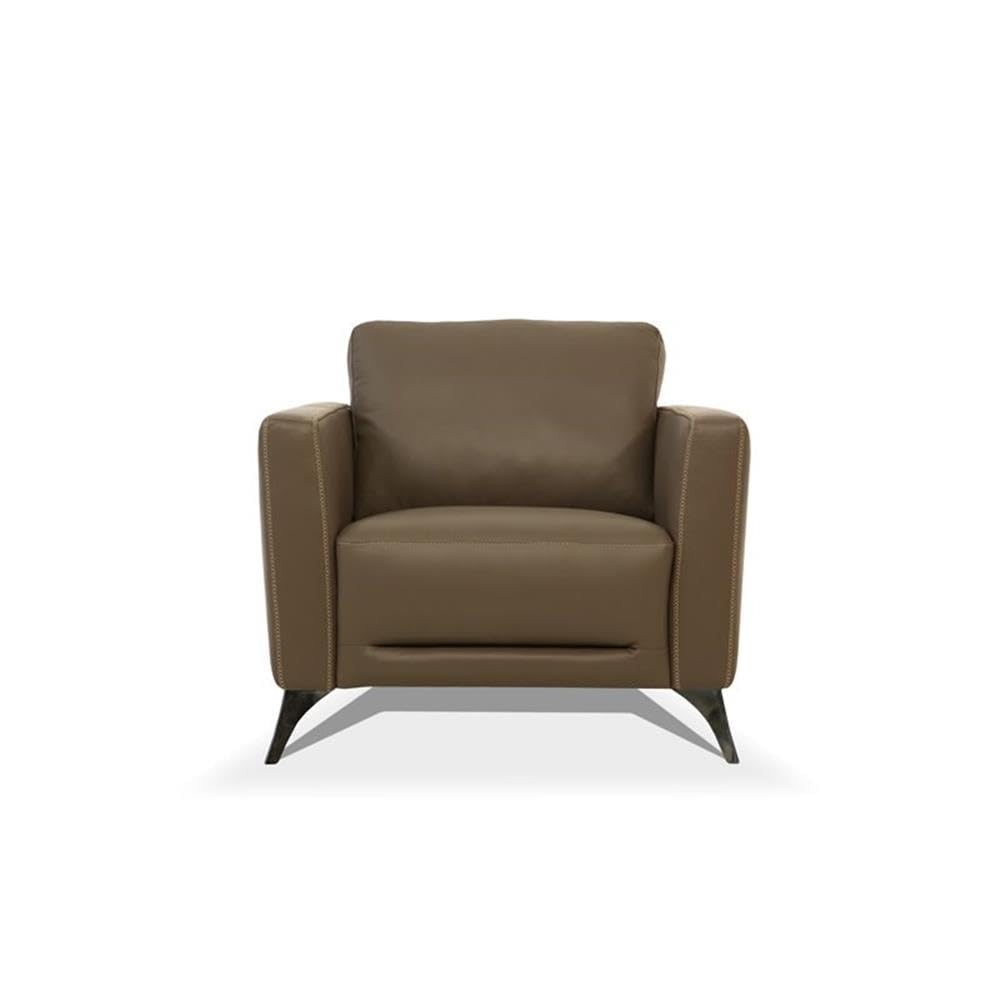 Acme Malaga Leather Accent Chair In Espresso