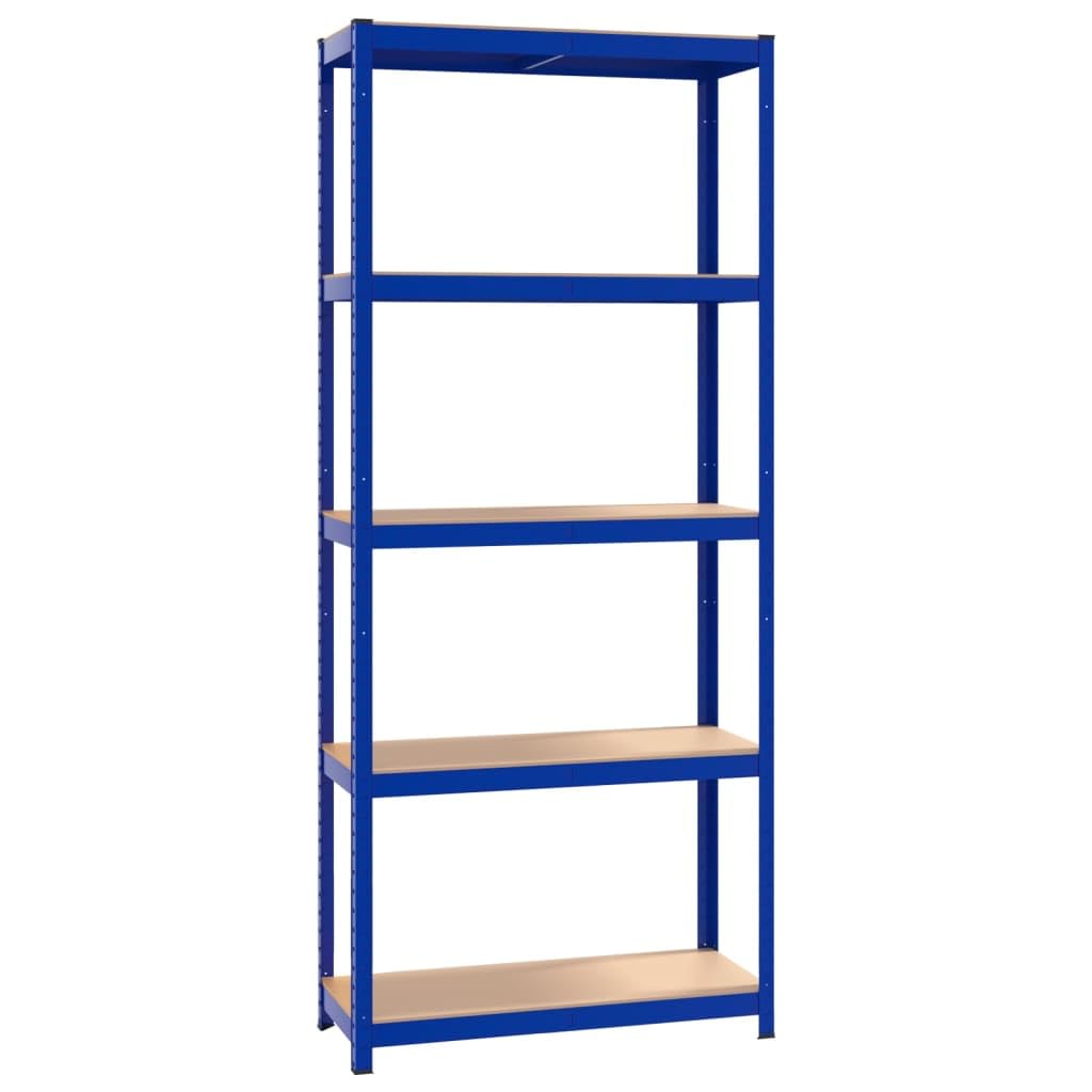 Vidaxl 5-Layer Storage Shelf Blue Steel&Engineered Wood