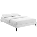 Modway Tessie Faux Leather Full Platform Bed Frame with Wood Slat Support in White