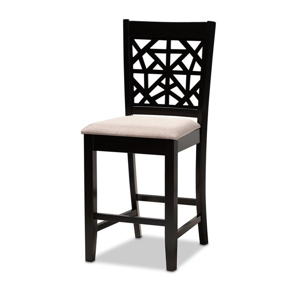 Baxton Studio Devon Sand Upholstered Espresso Finished Wood 5-Piece Pub Set