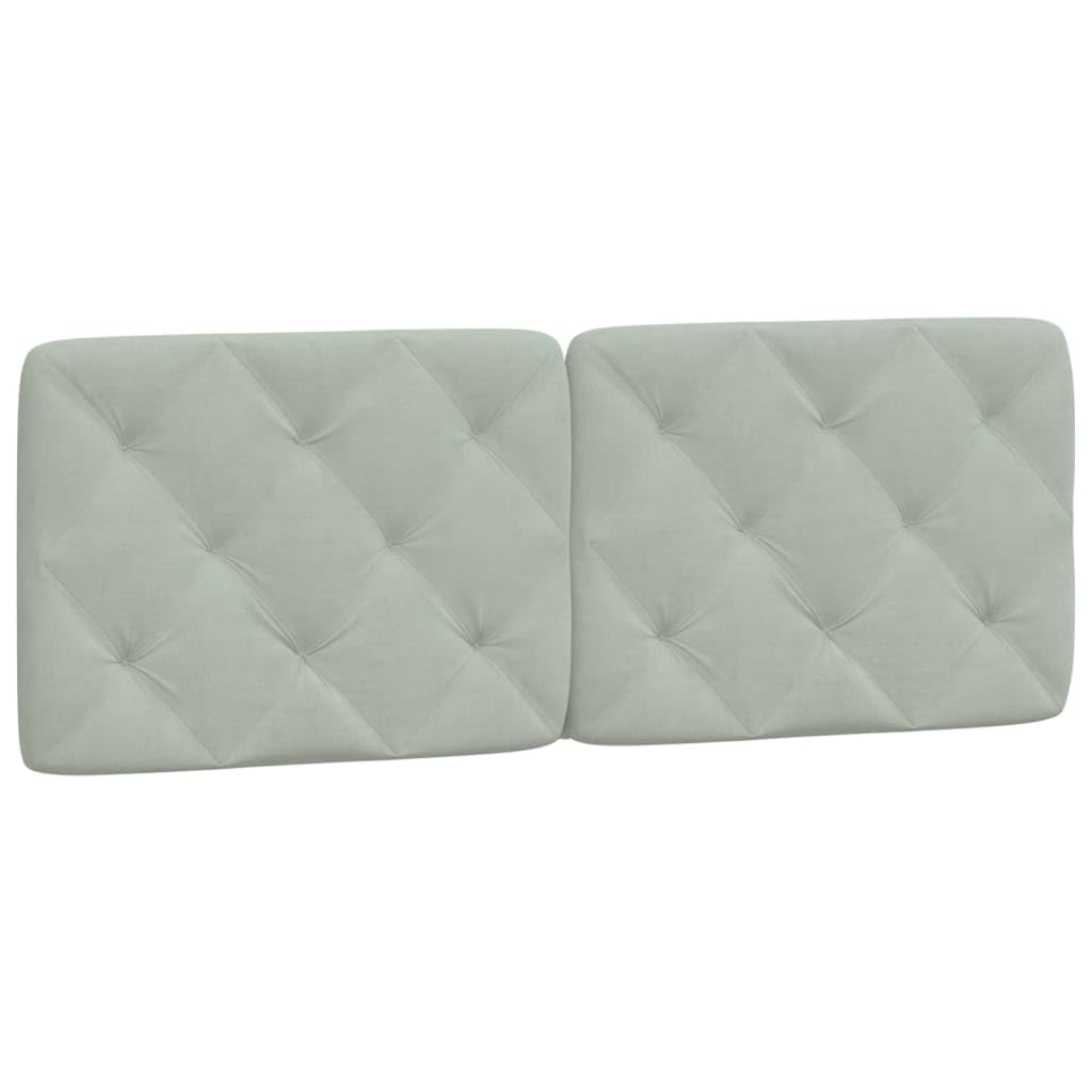vidaXL Hanging Headboard Cushion Light Gray 53.9" - Velvet Upholstered Pillow with Foam Filling, Easy-to-Hang Design for Bedroom Comfort and Support