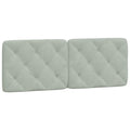 vidaXL Hanging Headboard Cushion Light Gray 53.9" - Velvet Upholstered Pillow with Foam Filling, Easy-to-Hang Design for Bedroom Comfort and Support