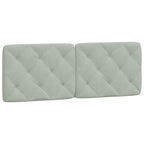 vidaXL Hanging Headboard Cushion Light Gray 53.9" - Velvet Upholstered Pillow with Foam Filling, Easy-to-Hang Design for Bedroom Comfort and Support