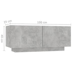 vidaXL Bedside Cabinet Home Indoor Living Room Bedroom Nightstand Side Cabinet Couch Table Telephone Stand Furniture Concrete Gray Engineered Wood