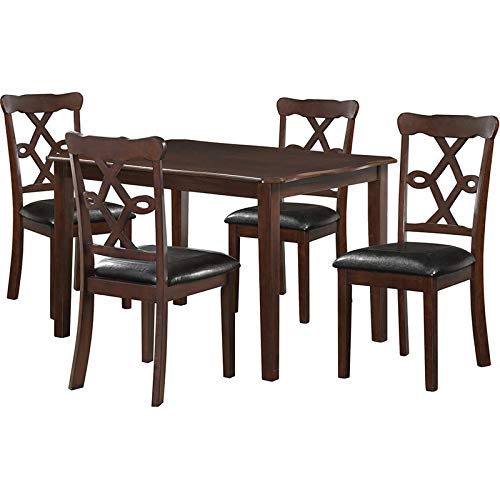 Acme Ingeborg 5 Piece Wooden Dining Set in Black and Espresso