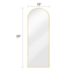 Dynwell Arched Full Length Mirror, Floor Mirror With Stand, 18''X58'' Large Mirror, Wall Mirror Full Length, Gold Floor Length M