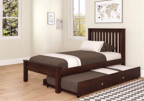 Donco Kids 500-TCP_503-CP Contempory Bed withTrundle Bed, Twin/Twin, Dark Cappuccino