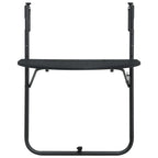 vidaXL Black Plastic Hanging Balcony Table with Rattan Look Design, Weather Resistant, Adjustable Height and Foldable