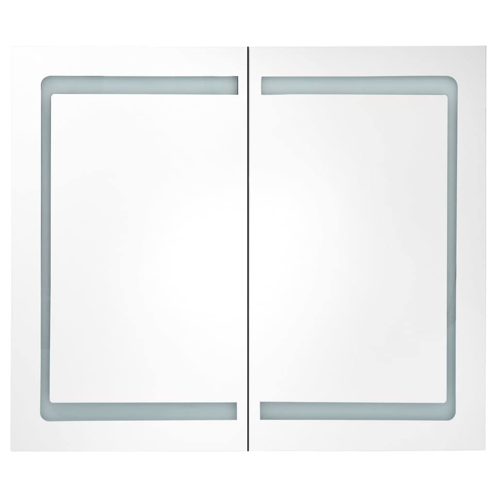 vidaXL Bathroom Cabinet, Mirrored Bathroom Vanity, LED Bathroom Cabinet, Bath Medicine Cabinet Wall Mounted Medicine Cabinet, Modern, Shining White