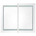 vidaXL LED Bathroom Mirror Cabinet in Anthracite Color – Modern Design - Quality MDF in Melamine Finish – Energy-Efficient LED Lighting – Spacious Storage with 3 Shelves