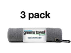 Greens Towel Silver 3 Pack Golf Towel Set For Golf Bags With Clip, Plush Microfiber Nap Fabric, 16X16, The Original (Sterling Si
