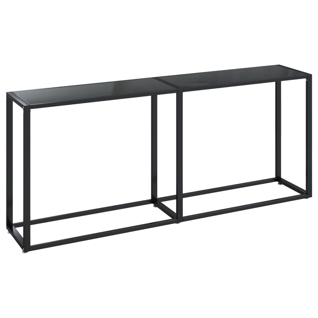 vidaXL Black Tempered Glass Console Table