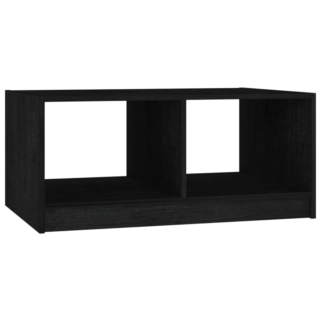 vidaXL Coffee Table Black 29.5"x19.7"x13.2" Solid Pinewood