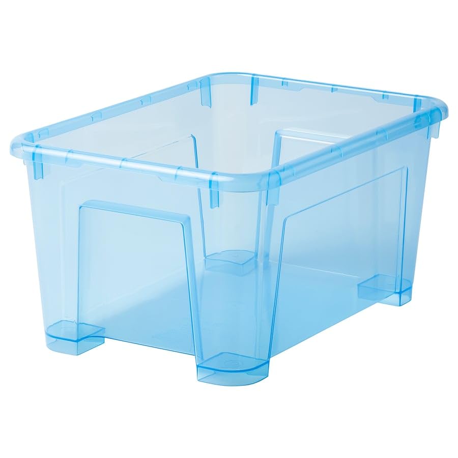 Plastic Storage Box 5L, Blue Multipurpose Storage Organizer Bin for Toys, Clothes, Books, Kitchen, Pantry, Bathroom, Office, Clo
