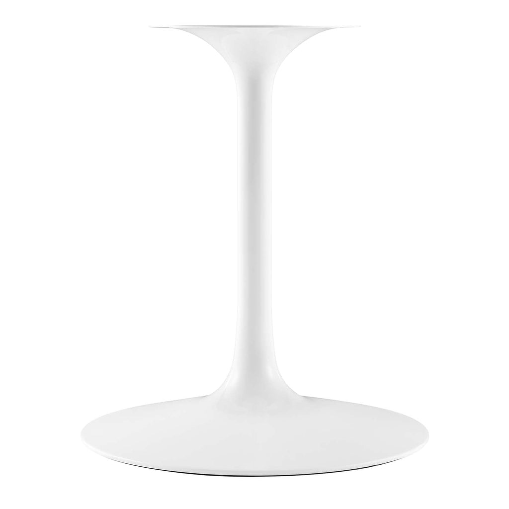 Modway Lippa 54" Oval-Shaped Mid-Century Modern Dining Table with Artificial Marble Top and White Base