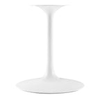 Modway Lippa 47" Mid-Century Modern Dining Table with Round Top and Pedestal Base in White