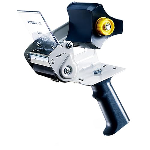Excell Carton Sealing Tape Dispenser [Retractable Blade Push-Flap] (Rt-8): 3 In. Width (Blue/Grey)