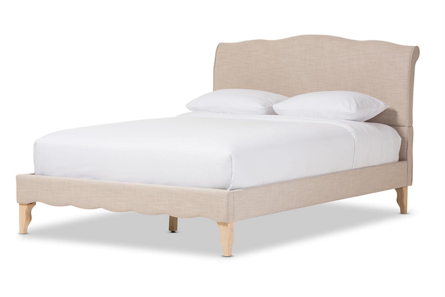Baxton Studio Fannie French Classic Modern Style Platform Bed Beige/Full