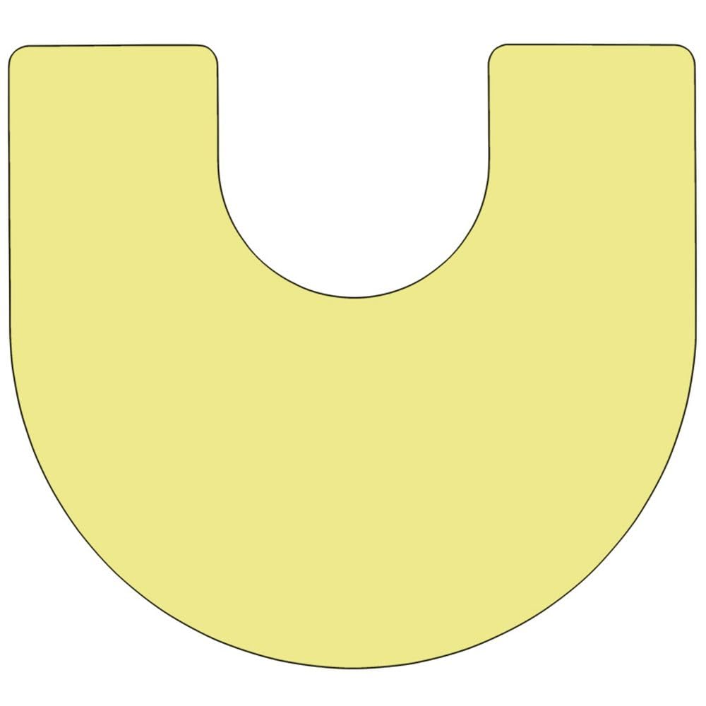 Flash Furniture Wren 60''W x 66''L Horseshoe Yellow Thermal Laminate Activity Table - Height Adjustable Short Legs