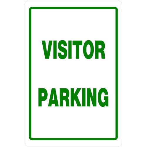 Hillman 840016 Visitor Parking Sign, White And Green Heavy Duty Plastic, 12X18 Inches 1-Sign